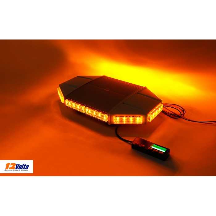 Gyrophare Autonome C12 MAG – 12 LEDs – Orange – Super Magnétique