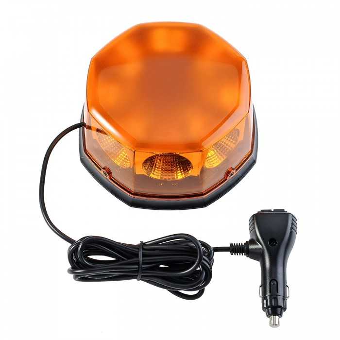 40W Gyrophare LED Orange, Justech 40 LEDs Gyrophare Magnétique E-Mark IP67  Étanche pour 12V/24V VéhiculePhare d'Avertissement Clignotant Magnétique 7